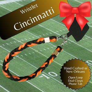 Braided Universal Phone Wristlet, Cincinnatti Football, Sports Team Colors
